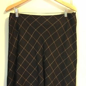 Bias cut knee-length skirt